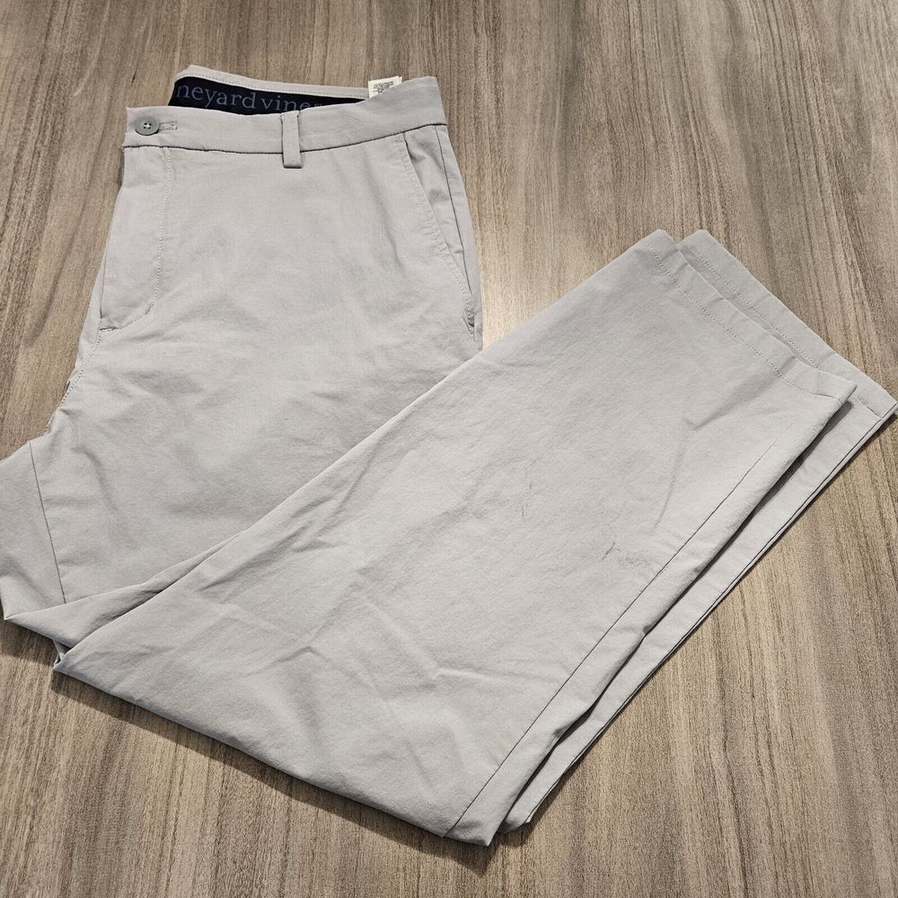 Vineyard‎ Vines OTG Pants Mens 36x32(28) Gray Performance Golf Stretch Chino